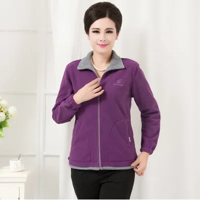 Флисовое пальто для матери среднего возраста весна осень женские кофты|womens casual