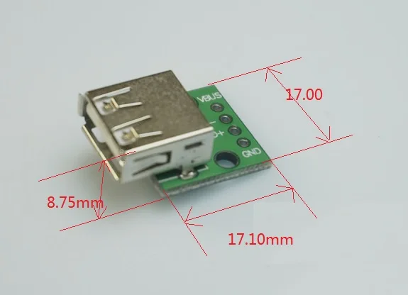 2 шт. DIY USB 0 Тип A гнездо для DIP 4 Pin сквозные отверстия PCB адаптер разъем 54 мм спаянный