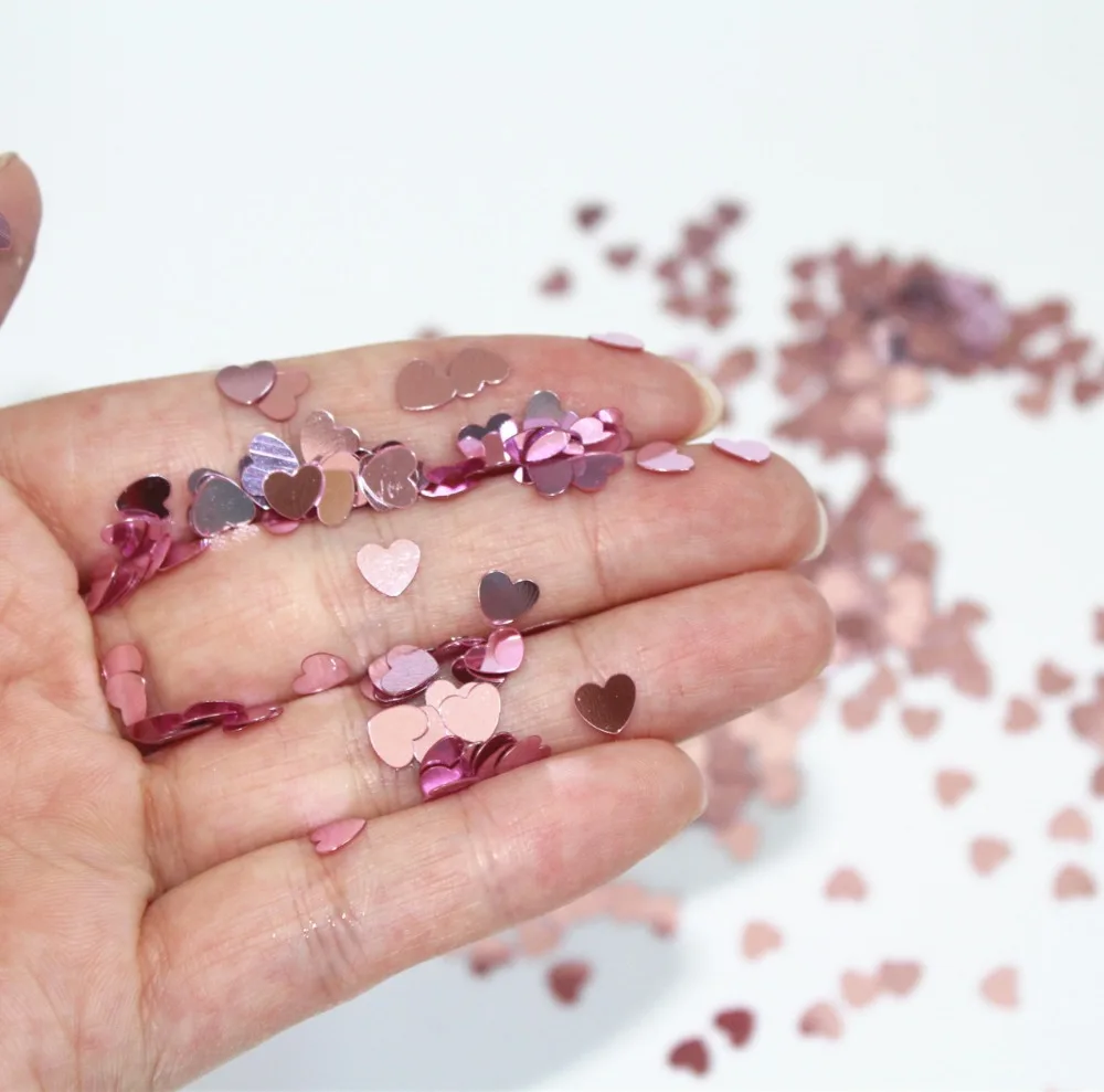 

Baby shower 6 mm Tiny baby Pink Sparkle Heart Wedding Confetti Table Decoration