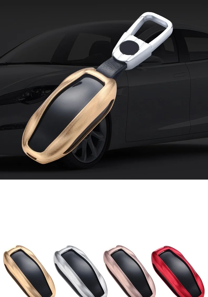 Для Tesla модель S модель 3 дистанционного ключа автомобиля чехол keychian алюминиевый сплав ключ оболочки держатель протектор автомобиля Стайлинг Аксессуары