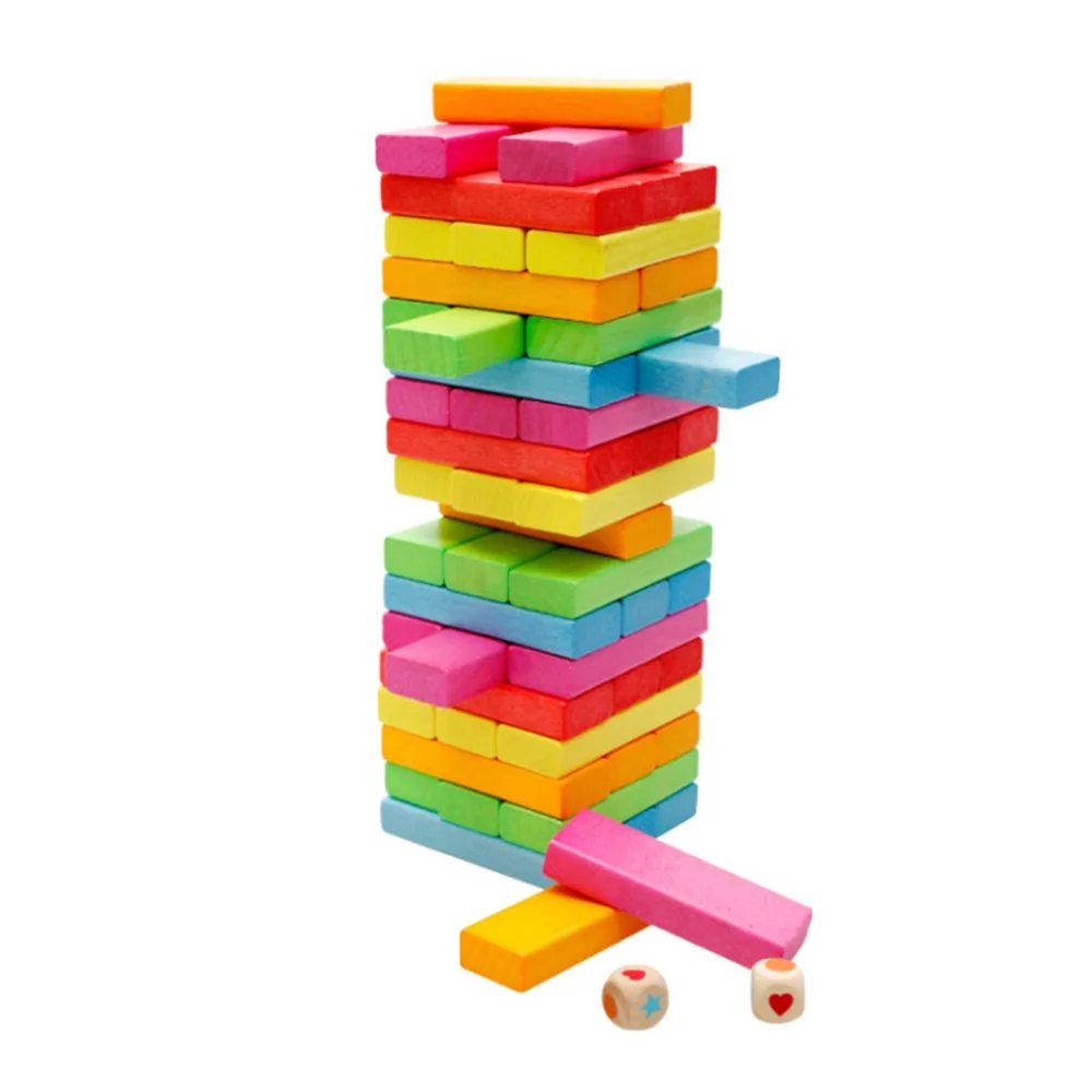 Обучающие игрушки timber Tower деревянный блок укладка игра-номер матча Playset(48 шт