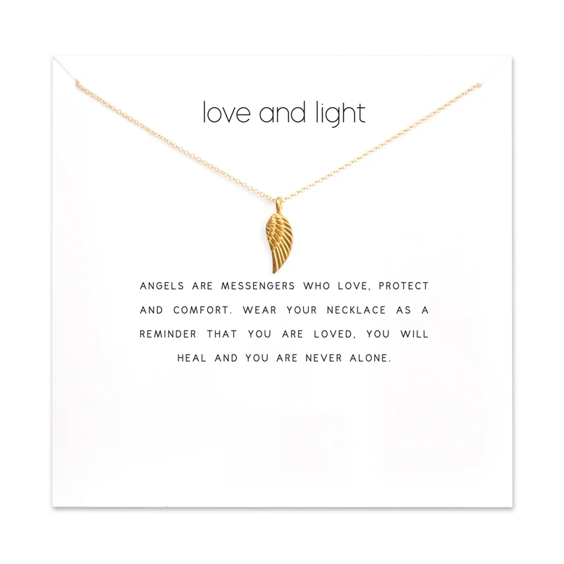 

Fashion Angel Wing Pendant Necklace Women Minimalist Clavicle Chain Statement Choker Necklaces Love And Light Gift Card