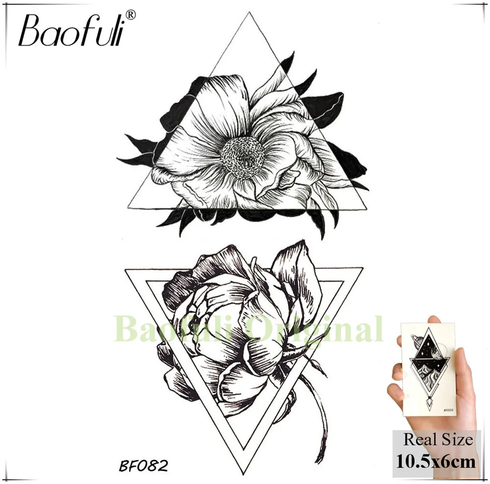 BAOFULI временная татуировка с геометрическим ромбовидным рисунком планеты горы