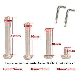 Сменные багажные колеса, замена 6 мм мостов, болтов, заклепок для 4 и шестигранных ключей, гаечный ключ для 2