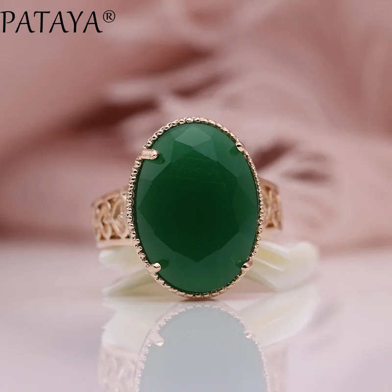 PATAYA, новинка, Овальный турмалин, 13 цветов, роскошные кольца для женщин, для свадьбы, вечеринки, модные украшения, 585, розовое золото, натуральный циркон, изящные кольца