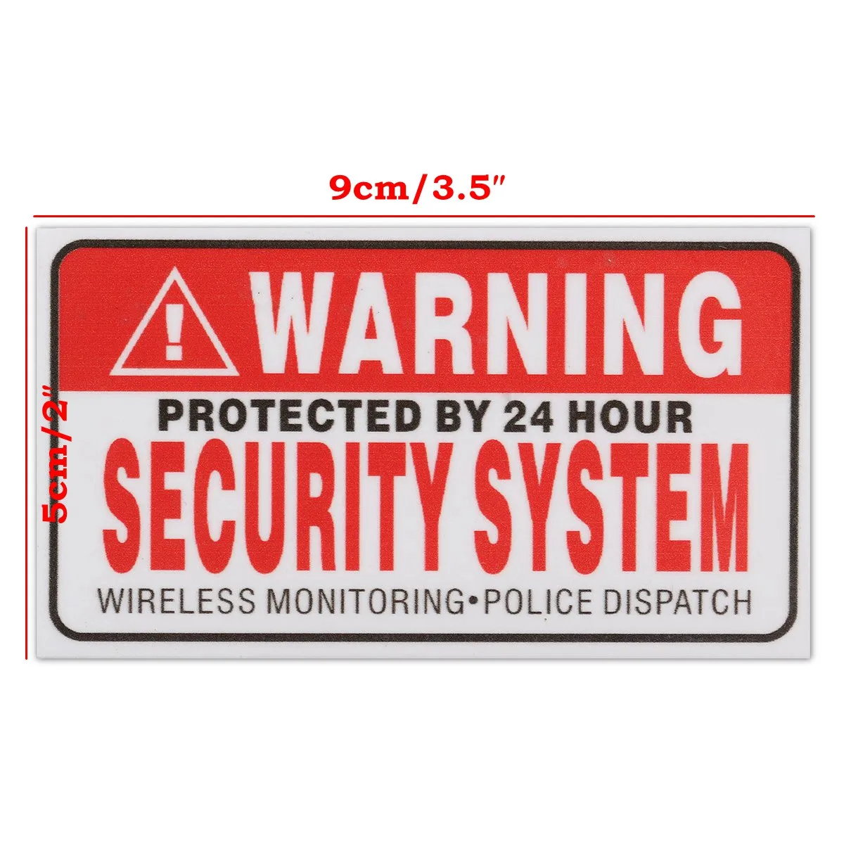 

5Pcs/Set Warning Protected by 24 Hour Security System Stickers Saftey Alarm Signs Decal Warning Mark Business 9*5cm Car Styling