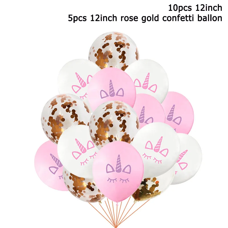 15pcs balloons 2 Единорог вечерние украшения для торта на день рождения кекс стенд дисплей Единорог торт Топпер кекс обертка Baby Shower девушка вечерние украшения - Цвет: 15pcs balloons 2