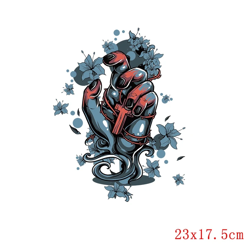 ND-TH1268 Nicediy рок нашивка с зомби приклеенные железные частички для одежды тепловой теплопередающий пресс хиппи череп теплопередача виниловая наклейка Моющаяся - Цвет: ND-TH1268