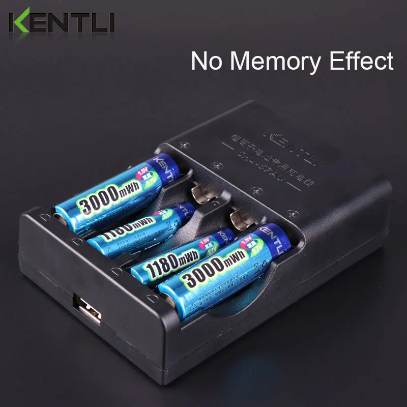 KENTLI 4 шт. 1 5 в aa aaa аккумуляторные литий-ионные литий-полимерные литиевые батареи + 2