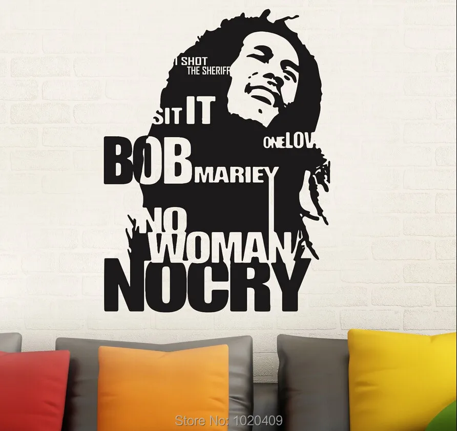 Настенные Стикеры для домашнего интерьера декоративные обои Bob Marley Jamaica Reggae Music Art