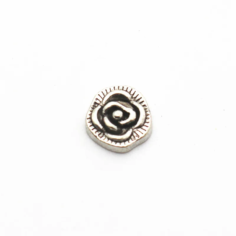 Wholesale 20pcs/lot flower Gold silver rose floating charms jewelry for living glass memory lockets Accessories | Украшения и
