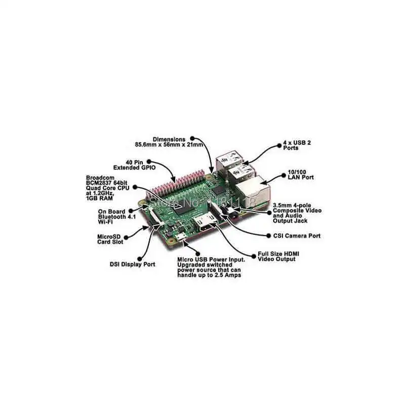 Raspberry Pi 3 Model B PI3 WiFi Bluetooth с корпусом и радиатором|raspberry pi|pi 3raspberry pi model b |
