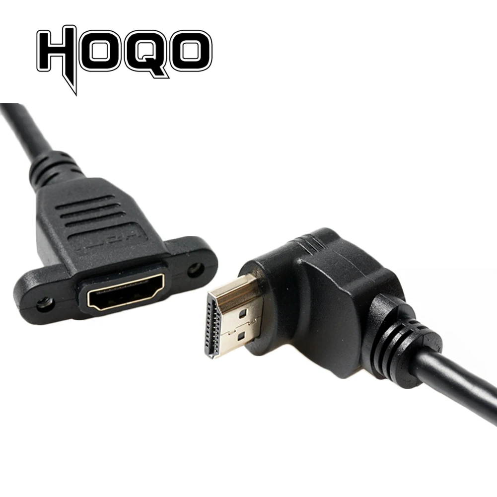 Down Angle HDMI2.0 4K* 2K короткий левый и правый угол 90 градусов HDMI мужчин и женщин удлинитель HDMI Панель Крепление с винтовым отверстием для psp HDTV - Цвет: Down Angle