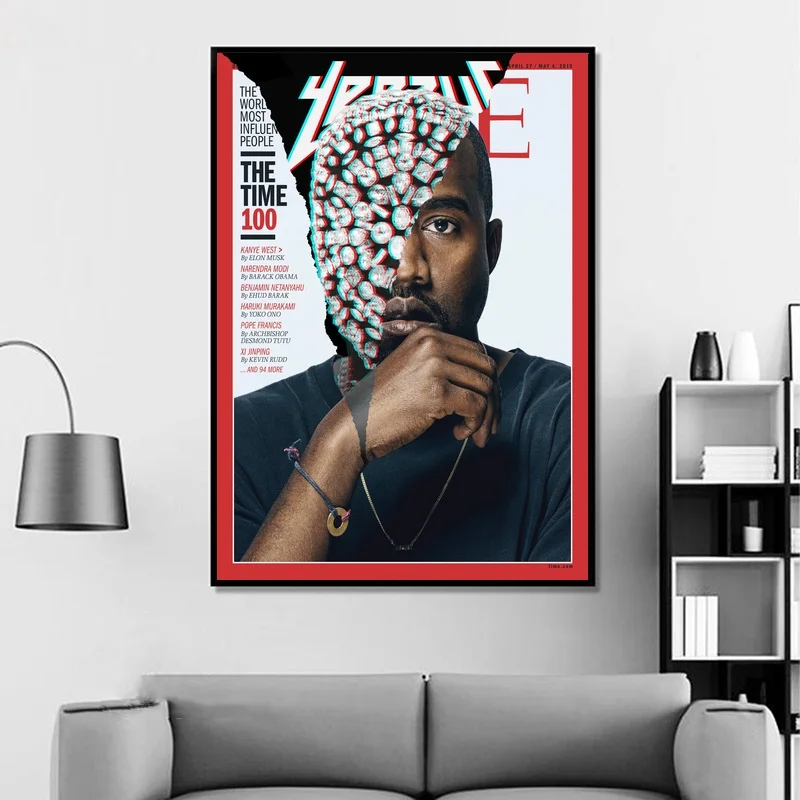 Музыкальный постер Kanye West Singer в стиле хип-хоп музыкальный со звездами Настенная