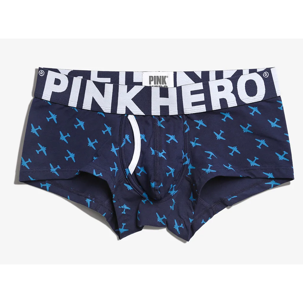 Мужские трусы боксеры с принтом PINK HEROES черные короткие из хлопка сексуальное