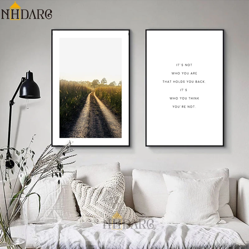 Nordic Posters and Prints Canvas Painting Art Field Trail Quote Wall Pictures for Living Room Bedroom Cuadros Home Decor | Дом и сад