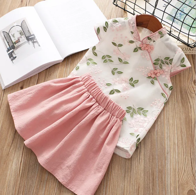 AiLe Rabbit/2018 летняя одежда новый стиль костюм Чонсам с вышивкой в национальном стиле