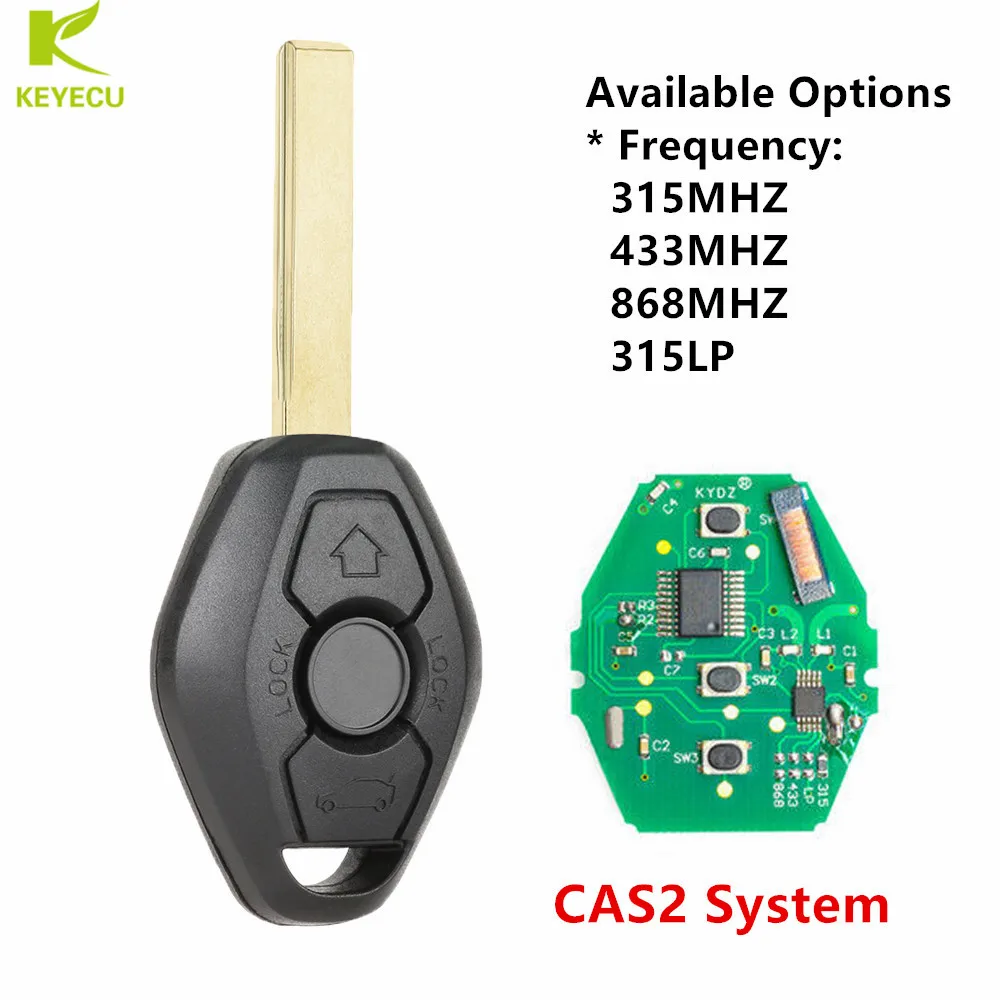 Запасной дистанционный Автомобильный ключ KEYECU 3 кнопки CAS2 fob 868 МГц 5WK47991 для BMW 5 6