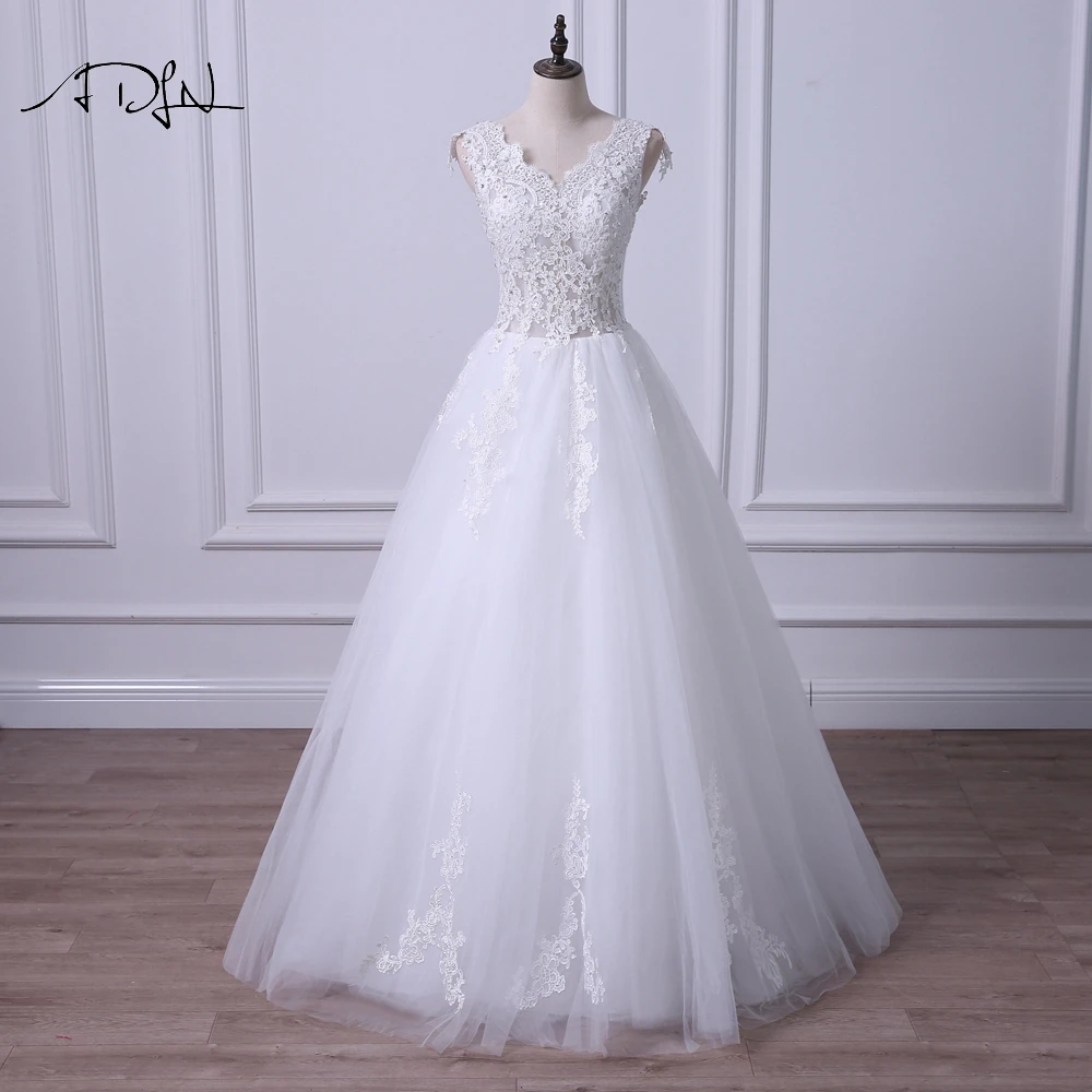 ADLN Сексуальная Иллюзия корсета А силуэта Свадебные платья Vestido Banco v образный