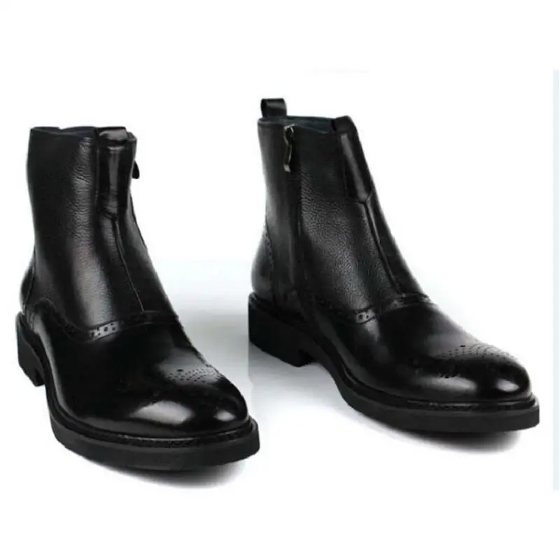 MYCOLEN/мужские Ботильоны кожаная мужская обувь без шнуровки спереди Винтажные