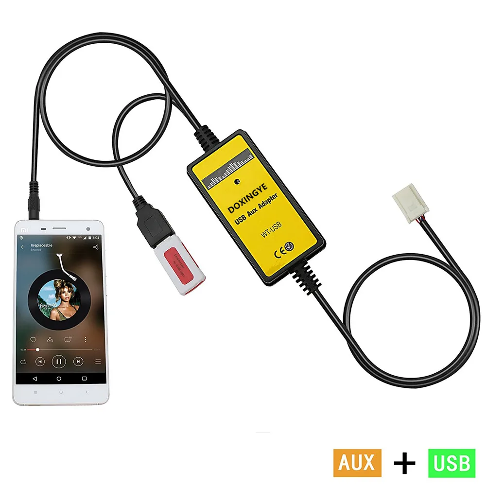 6 + pin автомобильное радио цифровой USB MP3 интерфейс CD адаптер смены с 3 5 мм AUX вход