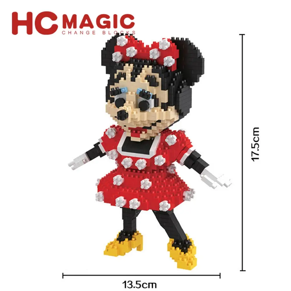 

HC MAGIC Pixels Cartoon Mouse Animals Micro Building Blocks Plastic Assembly Toys for Children Educational Diamond Bricks DIY