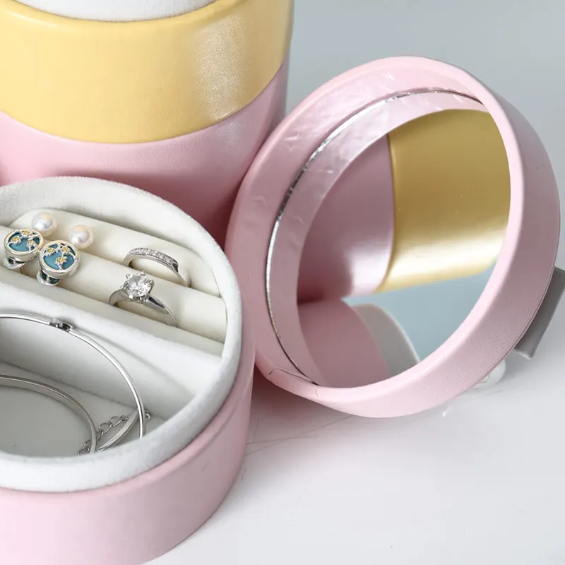 Чехол для Драгоценностей из искусственной кожи с бантом карамельного цвета