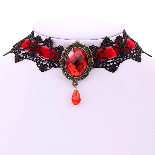 Модное женское ожерелье винтажное кружевное ажурное большое готическое
