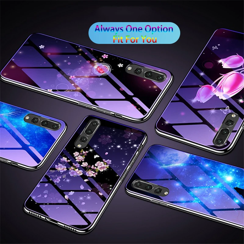 Nobility Tempered Glass Case for Huawei P20 Pro Nova 3E Lovely Plating Blue Light 12H Nova3E Cover |