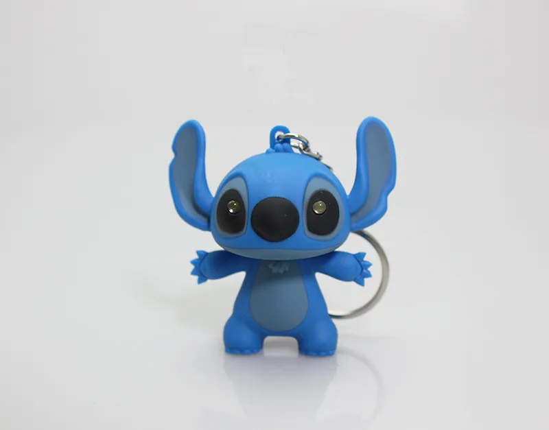 Lilo stitch светодиодный брелок со звуком, сказать, что я люблю тебя, Забавные милые брелоки, детские игрушки, подарок, подарок на день Святого Валентина, сумка pandent - Цвет: Blue