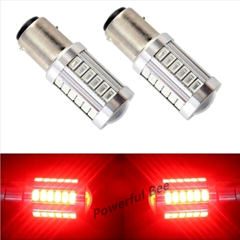 2 x BAY15D/1157 33SMD 15 Вт холодный белый красный автомобильный мотоциклетный цикл