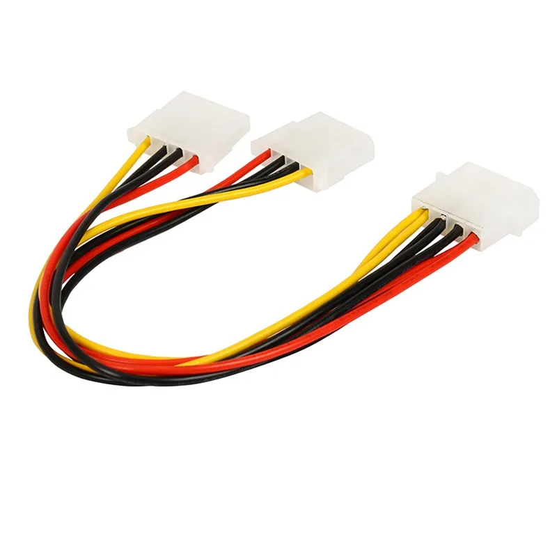 200 шт./лот источник питания компьютера IDE 4-контактный Molex LP4 папа 2 x женский кабель