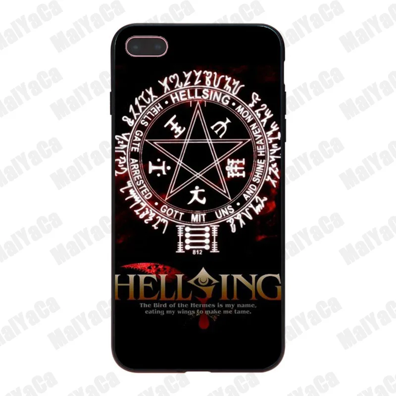 Алукард Hellsing черный скраб милые мягкие Аксессуары для телефона чехол iPhone 8 7 6 6S Plus
