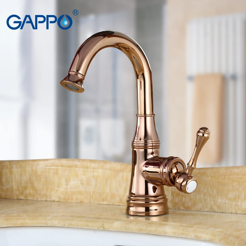 

GAPPO Basin Faucet basin rose golden mixers taps waterfall bathroom mixer faucets bath water Deck Mounted Faucets taps