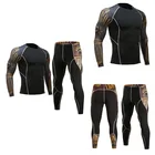 Спортивный костюм мужской из 2 предметов, Брендовое нижнее белье с базовым слоем, компрессионная рубашка для смешанных боевых искусств, комплект из рашгарда