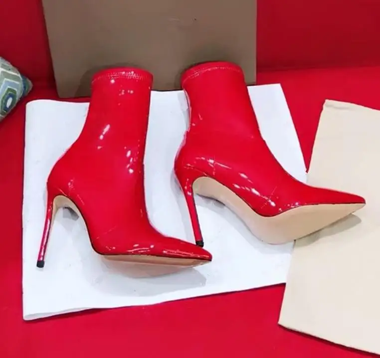 Beste Herfst En Winter Nieuwe Wees Vrouwen Schoenen Mode Stretch Leer Stiksels Stiletto Laarzen Eenvoudige Wilde Sexy Vrouwen Bootsboots