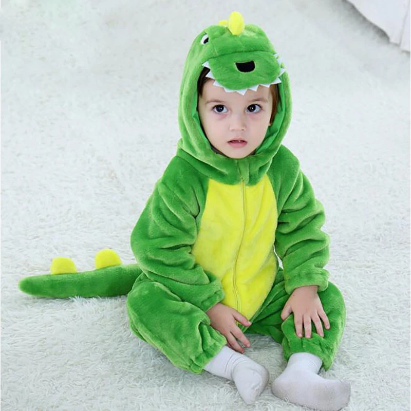 

Dinosaur Kigurumi Baby Animal Onesie Pajama Flannel Soft Cartoon Onepiece Cute Funny Sleepwear Kid Child Green Festival Jumpsuit