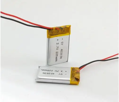 1/2 шт 220mAh 3,7 V 402030 литий-полимерный аккумулятор li-po Перезаряжаемые клетка батарей для MP3 MP4 Bluetooth гарнитура gps