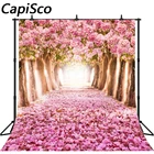 Capisco розовый цветок фон из деревьев романтический фон для фотосъемки с изображением зачарованным лесом для День рождения Реквизит для фотостудии