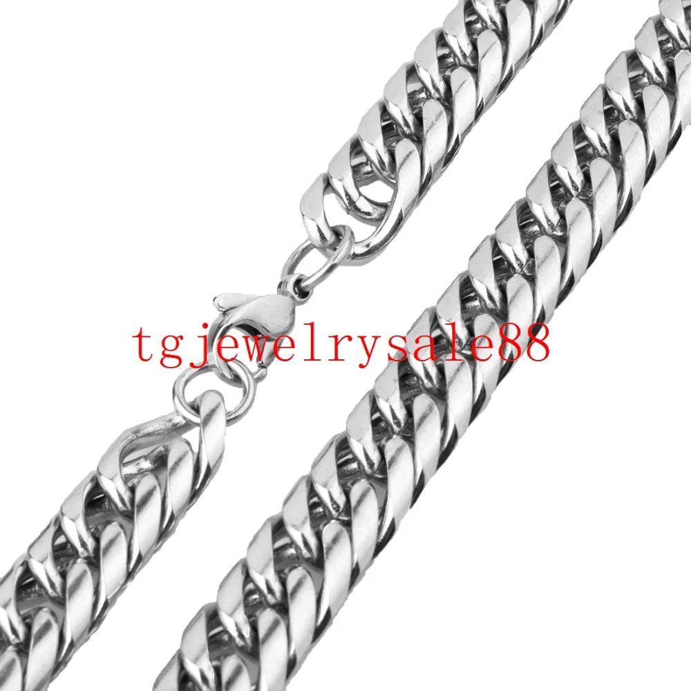 Браслет-цепочка из нержавеющей стали с кубинским панцирным плетением шириной