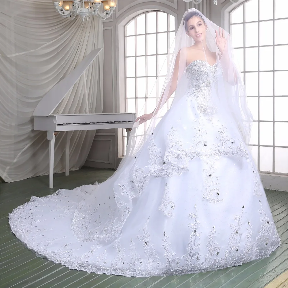 Роскошные свадебные платья Vestido De Noiva 2018 бальное платье с бисером и длинным