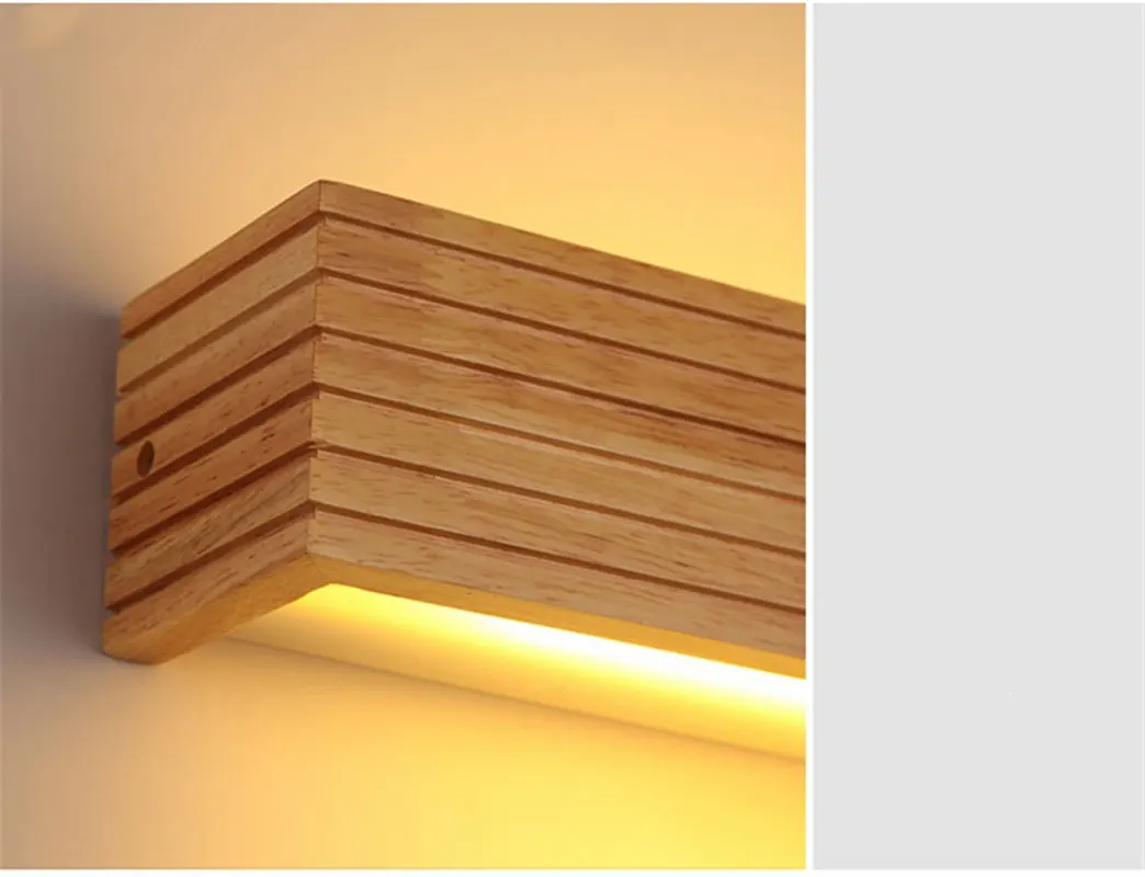 Modern Wood LED Wall Lights Bathroom Mirror Deco Lighting Hallway Bedside Lamp Indoor Balcony Sconce Vintage Luminair | Лампы и