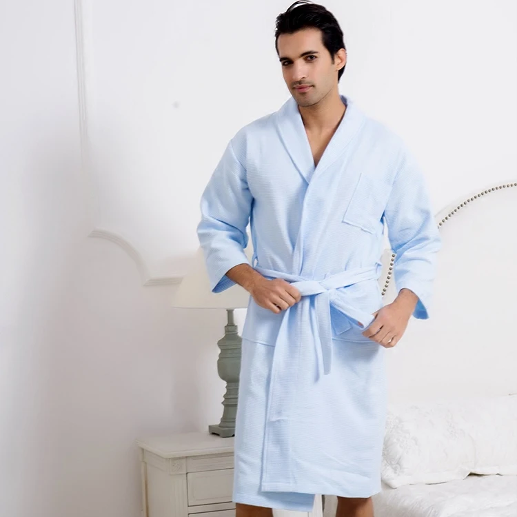 

100% Cotton men's and women's Bathrobe kimono hotel bathrobe spring and summer Waffle sweat evaporate couples bath robe