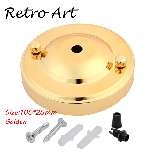 Golden D100mm старинный металлический потолочный в виде розетки в ретро стиле потолочный навес с Зажим для шнура-хром - Цвет: Golden