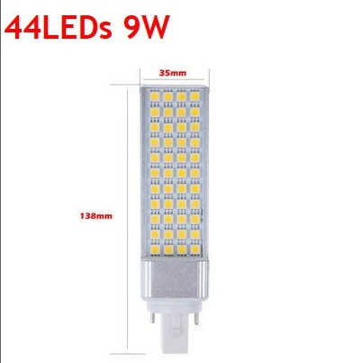 10 шт./лот G24 LED pl 9 Вт экономичное освещение горизонтальная лампа c с разъемом SMD5050