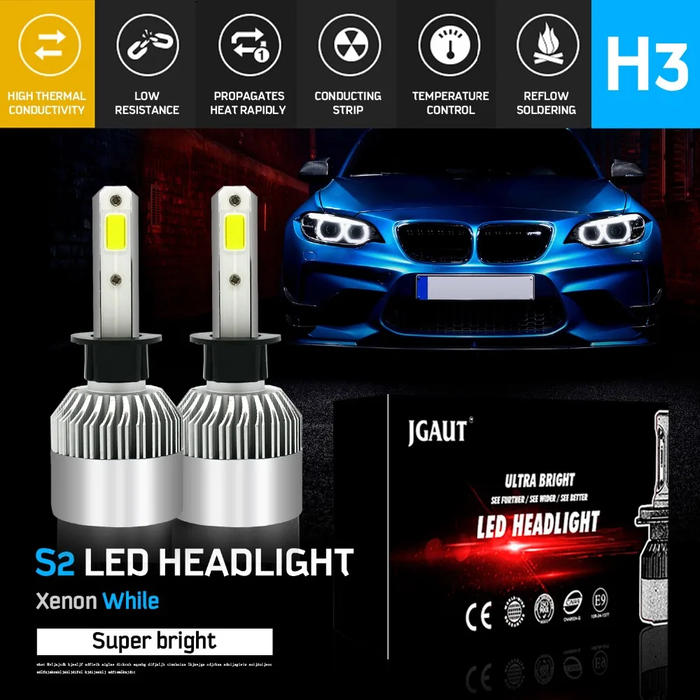 Modifygt S2 Led H7 H4 H11 H1 H3 9005 9006 72 Вт 8000лм 6000 К 12 В COB Автомобильные светодиодные лампы фар