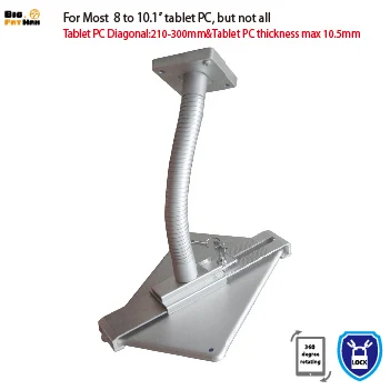 Universal Security Gooseneck Tabletop Wall Mount holder anti-theft security stand for 8-10 inch samsung ASUS Acer Huawei | Компьютеры и