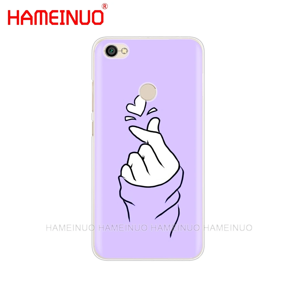 HAMEINUO черно-белый чехол для телефона с сердечками Love kpop Xiaomi redmi 5 4 1 1s 2 3 3s pro PLUS note 4X 4A