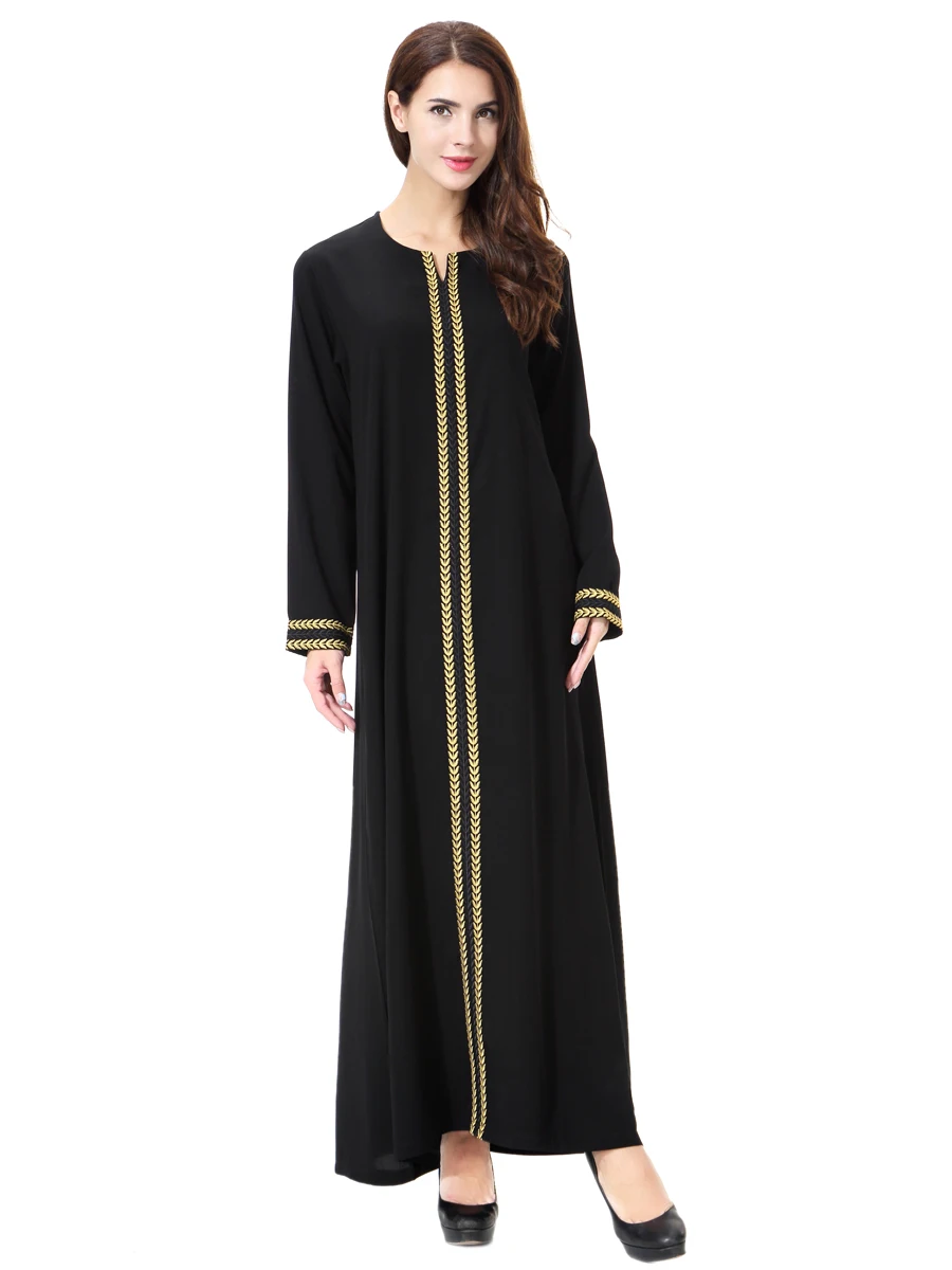 Abaya Дубай женское мусульманское платье с круглым вырезом и длинным рукавом плюс размер 4XL марокканский кафтан Jubah Исламская одежда арабисш Kleding