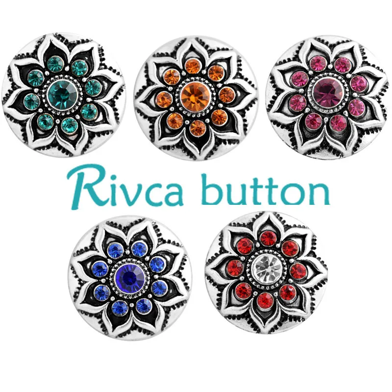 Браслеты Rivca с кнопками застежками для женщин 4 цвета античное посеребрение 18 мм